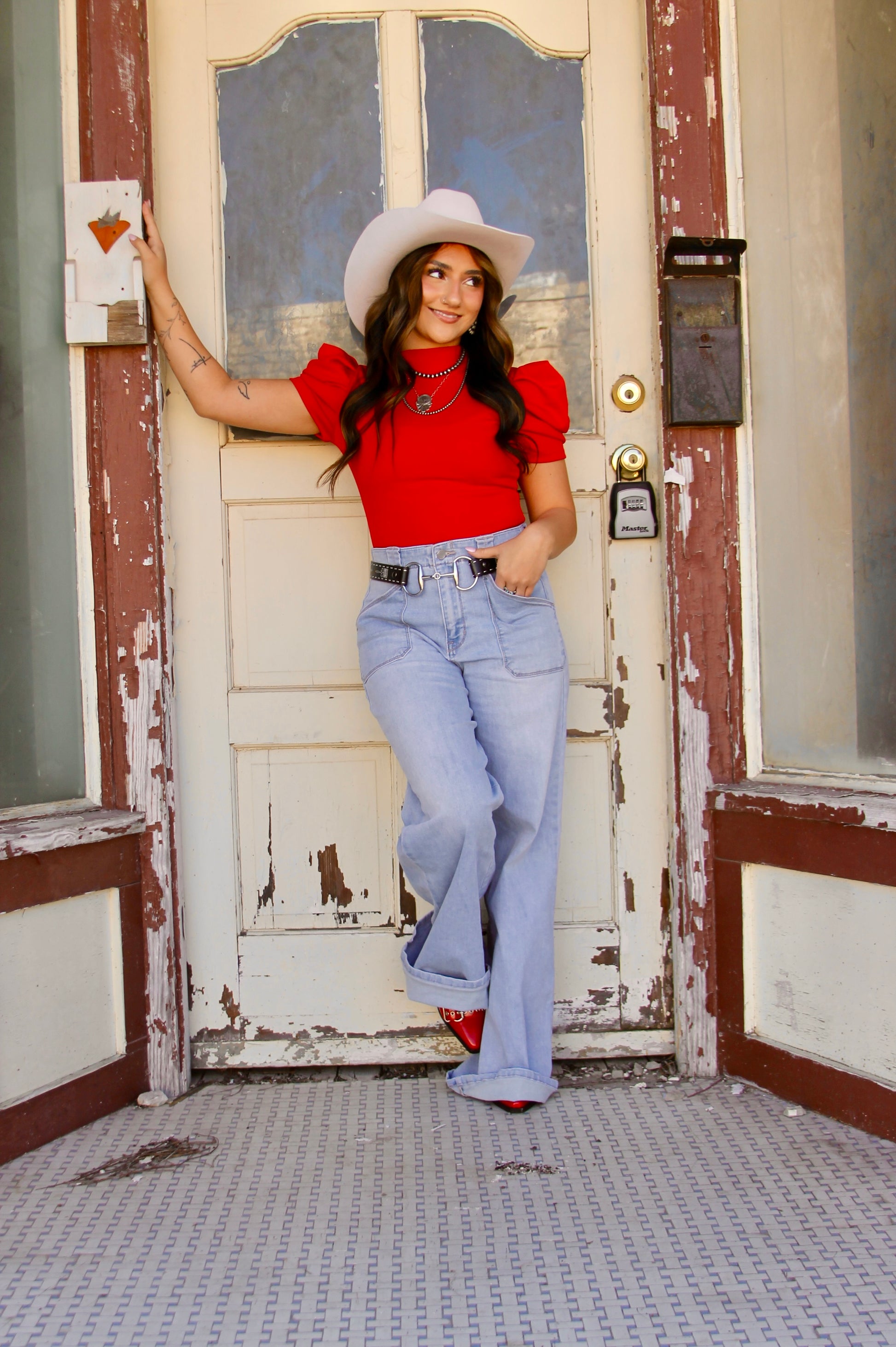 The Elijah Bodysuit in Red